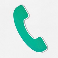 Green telephone illustration in vector icon