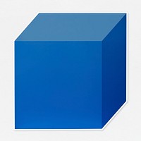 Blue cubic box template icon