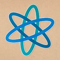 Blue atomic molecule symbol of science