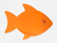 Orange fish icon isolated on white background