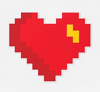 Pixelated red heart shaped icon