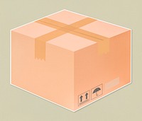 Sealed paper box mail icon