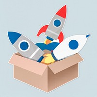 Rockets in an open box