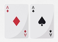 Diamond and spade ace cards