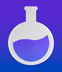 Round bottom flask with purple liquid icon