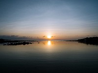 View of sun setting at the Gal&aacute;pagos Islands, Ecuador