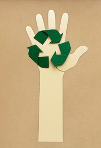Paper craft of hand icon