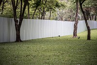Big fence in an urban park