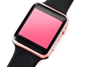 Closeup of mockup smartwatch isolated on whtie background