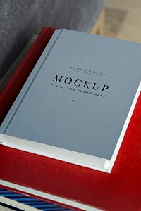 Close up of stacked books mockup