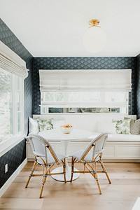 Blue and white minimal home decor