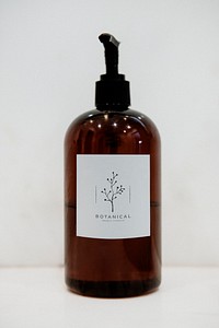 Botanical organic product bottle mockup