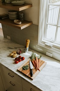 Fresh vegetables in preparation for dinner