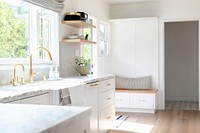 White kitchen, clean interior design