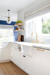 Golden kitchen faucet interior design