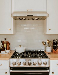 Modern black kitchen stovetop design