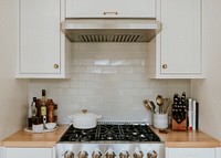 Modern black kitchen stovetop design