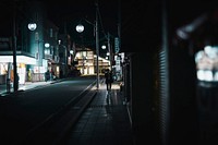 Night view of a street in Japan