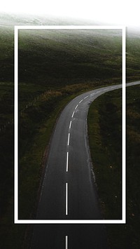 Misty scenic route in Scotland mobile phone wallpaper mockup