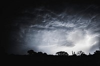 Stormy night sky in the countryside