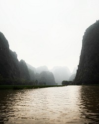 Misty day of Vietnamese river