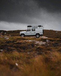 2019, Scotland, Landrover Defender in the countryside