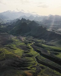 Aerial view of Highland in Iceland