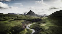 Landscape desktop wallpaper, volcanic region in Icelandic Highlands, Iceland, HD background 