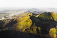 Aerial view of volcanic in Iceland