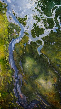 River structure in Iceland drone shot
