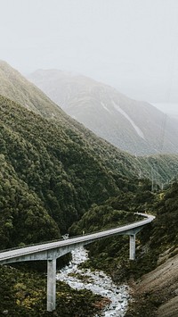 Mountain phone wallpaper background, Arthur's Pass in New Zealand