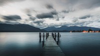 Nature desktop wallpaper background, Te Anau pier in New Zealand