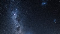 Beautiful milky way desktop wallpaper, dark night sky, aesthetic galaxy background 