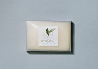Botanical soap bar packaging mockup