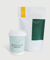 Packaging mockup for a coffee shop