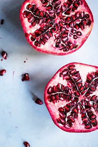 Fresh pomegranate cut in half