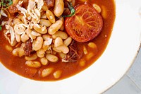 White beans cooked in homemade tomato sauce