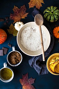 Cake ingredients in the kitchen