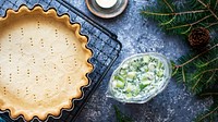 Homemade pie crust on  a cooling tray