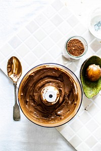 Homemade blended avocado and cocoa