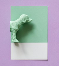 Color miniature dog figure model