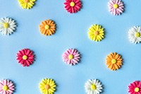 Sugar flowers in a colorful pattern