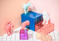 Colorful and bright miniature pet figures