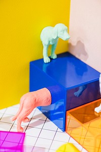 Colorful and bright miniature dog figures