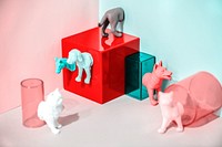 Colorful and bright miniature pet figures