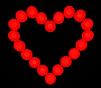 Red lights heart shaped icon