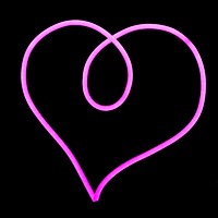 Neon wire LED in heart shape