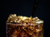 Fizzy cola drink macro shot