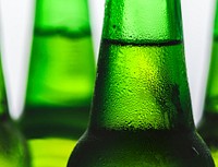 Bottle of cold beer macro photography