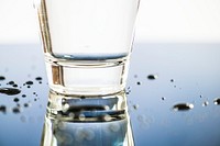 A glass of water macro shot
